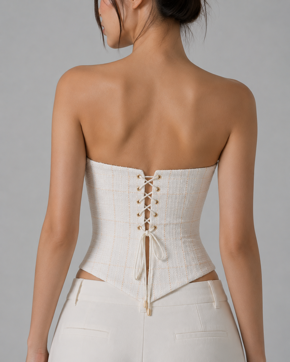 ØNIRX - Ivory Tweed Corset
