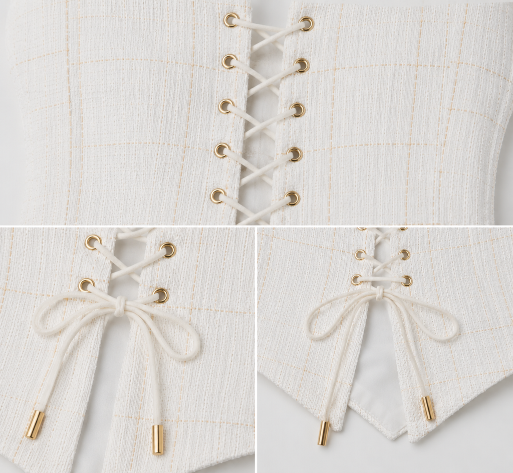 ØNIRX - Ivory Tweed Corset